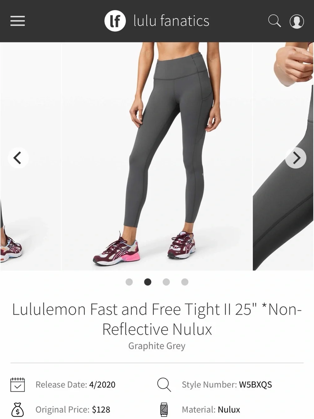 NWT Lululemon Fast and Free High Rise Tight 25